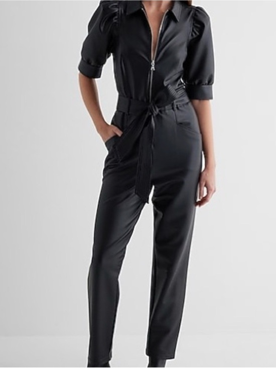 Express Pants - Express NWT black faux leather jumpsuit size small
